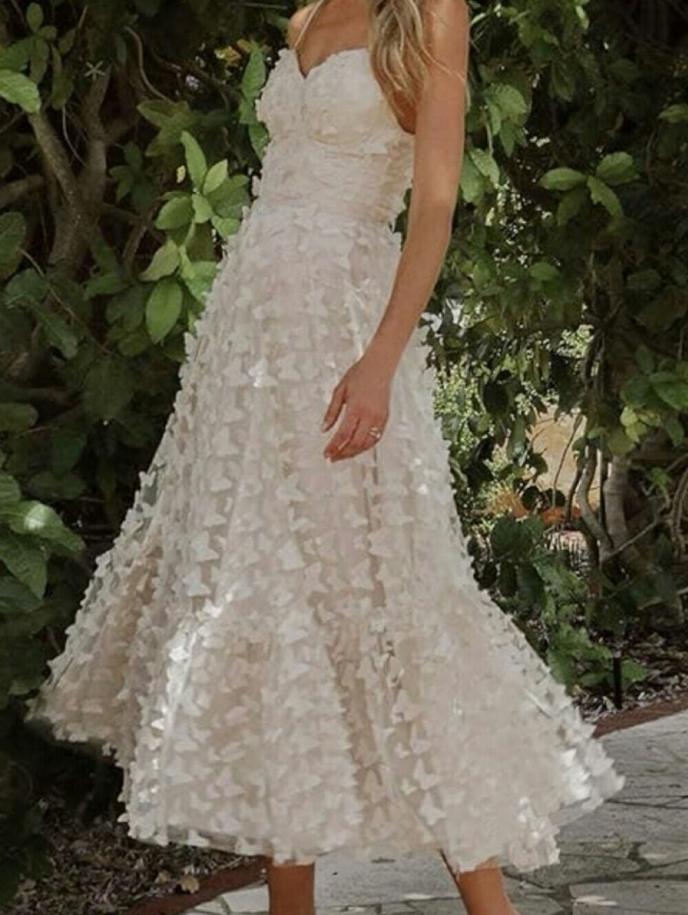 Thirty Thirty Cream Gown With Butterfly Accents